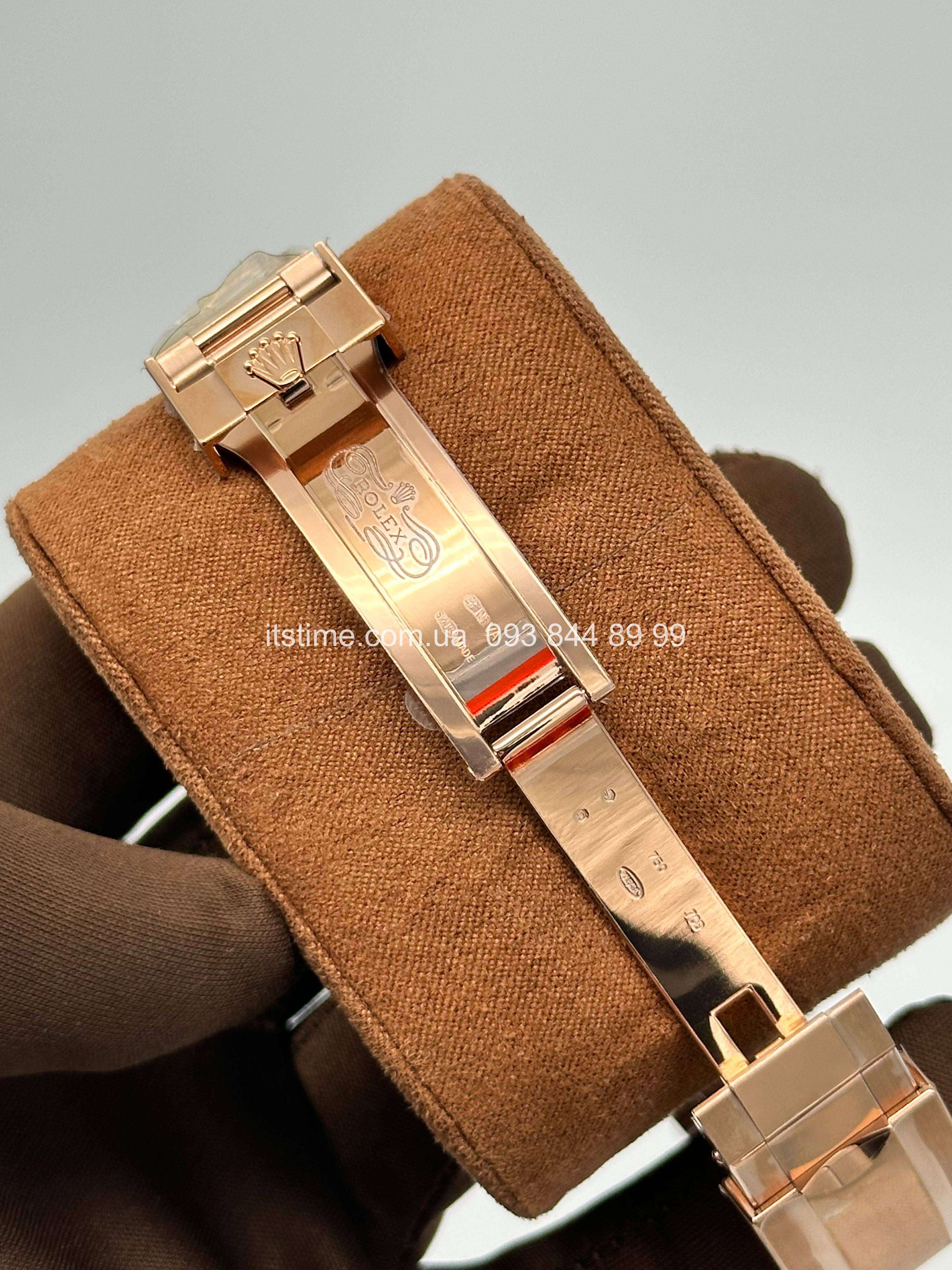 Купити годинник Топова репліка Rolex Daytona Rose Gold Black Dial
