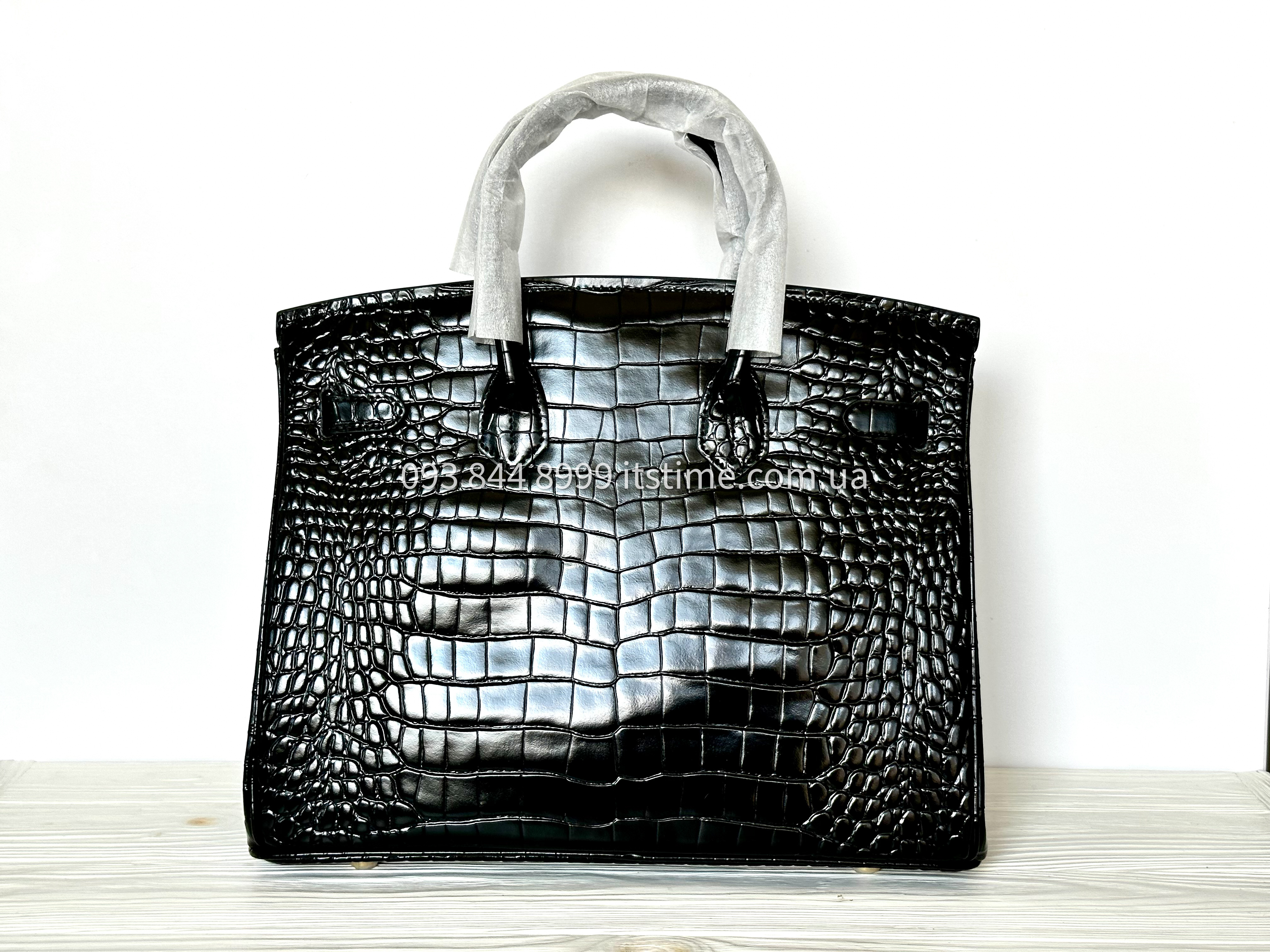 Купити модну сумку Hermes | Сумка Birkin 35 cm чорна лакова за