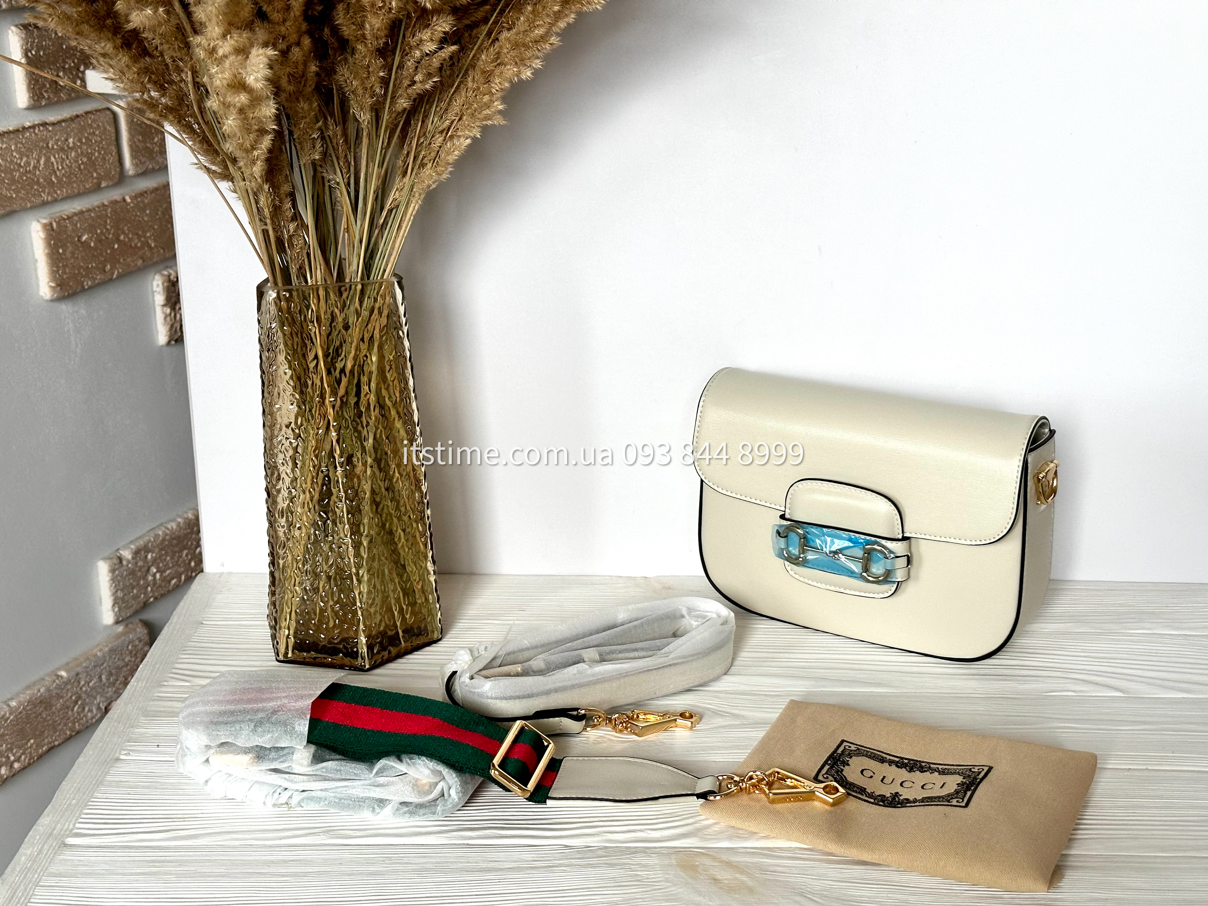 Купити модну сумку Gucci | люкс копія Horsebit 1955 white за 120.00 $