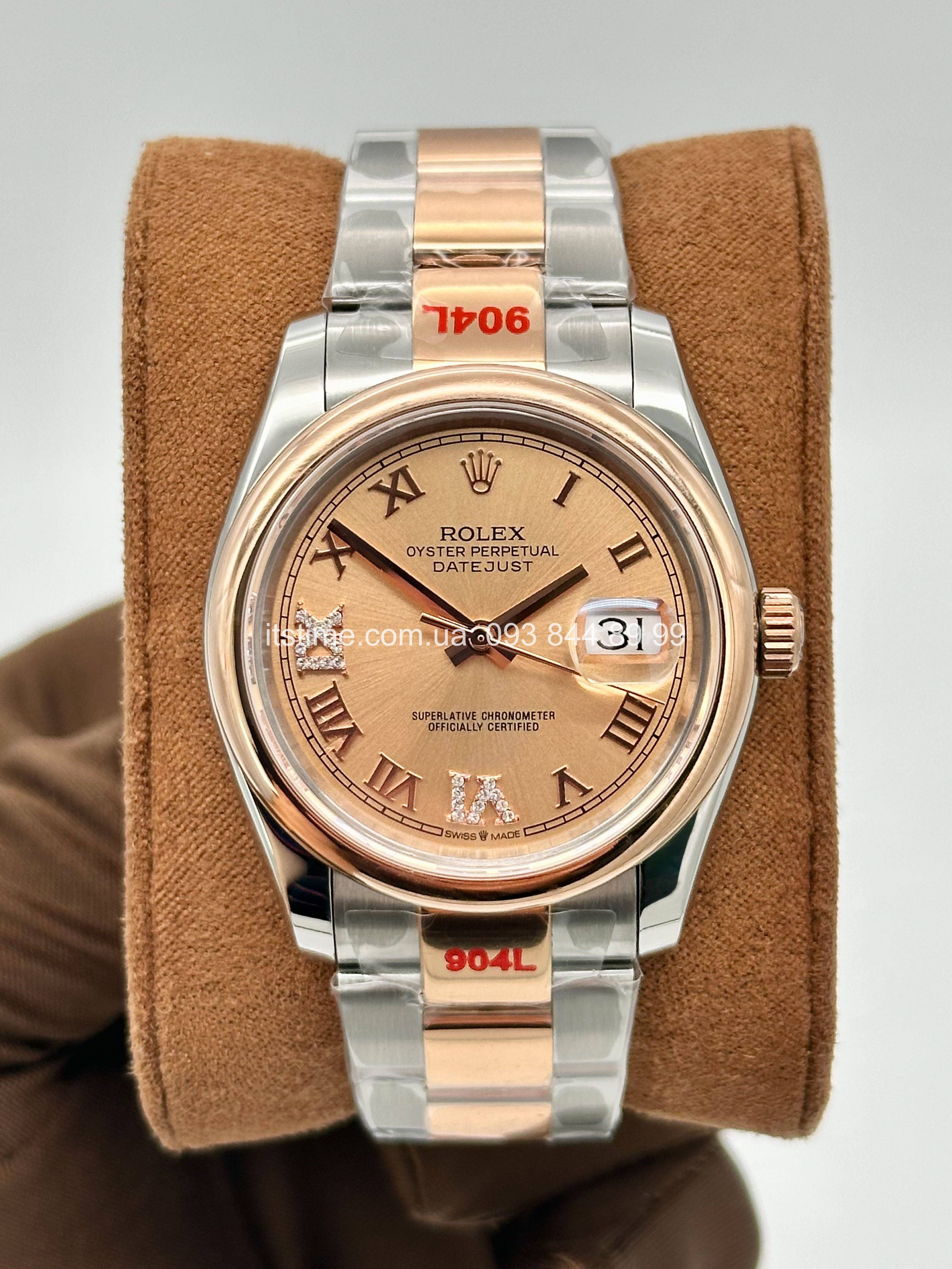Купити годинник Копия ААА Rolex Datejust 36 Rose Combined Oyster