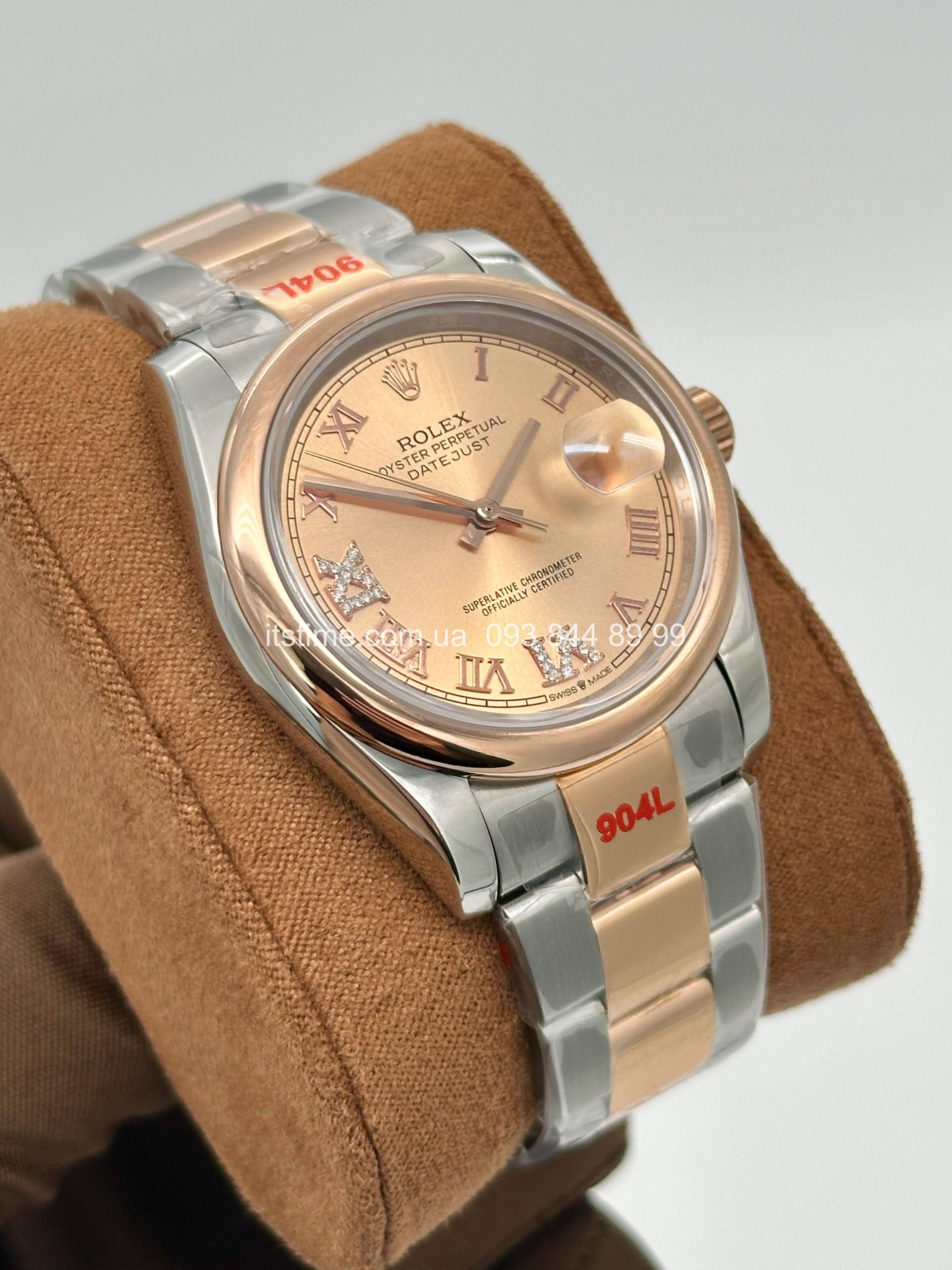 Купити годинник Копия ААА Rolex Datejust 36 Rose Combined Oyster
