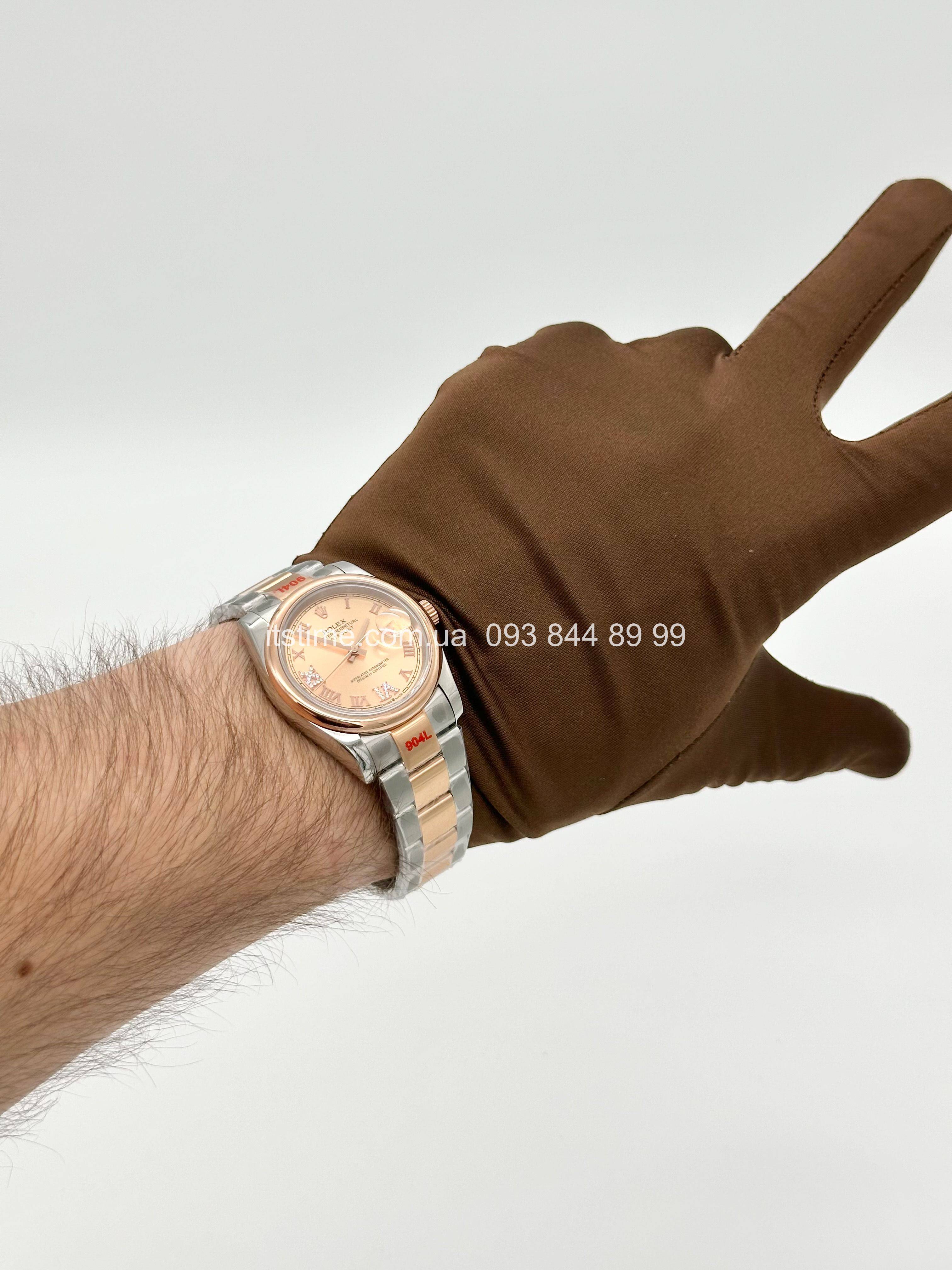 Купити годинник Копия ААА Rolex Datejust 36 Rose Combined Oyster