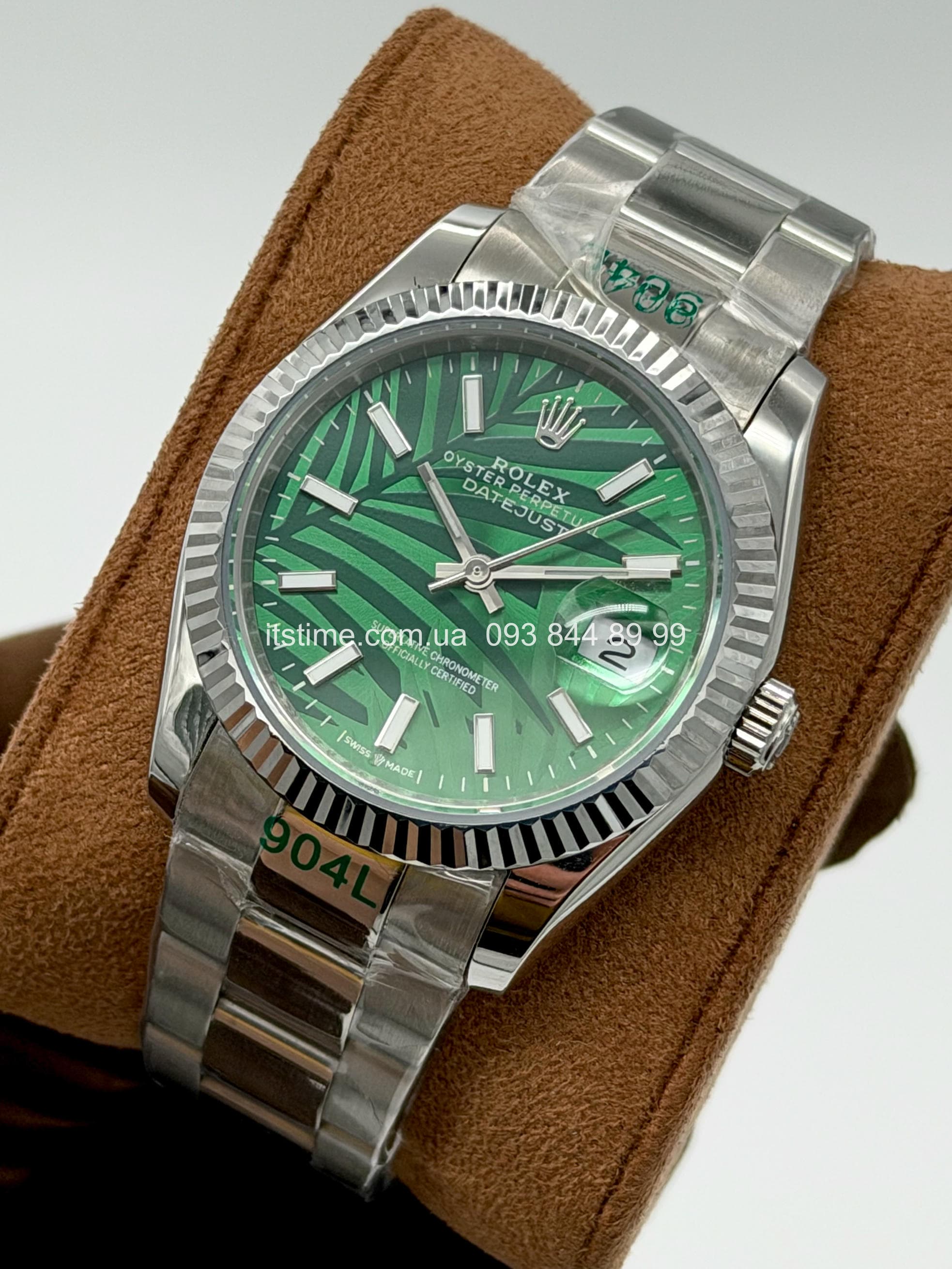 Купити годинник Rolex Datejust 36 Oyster Fluted Brezel Green palm